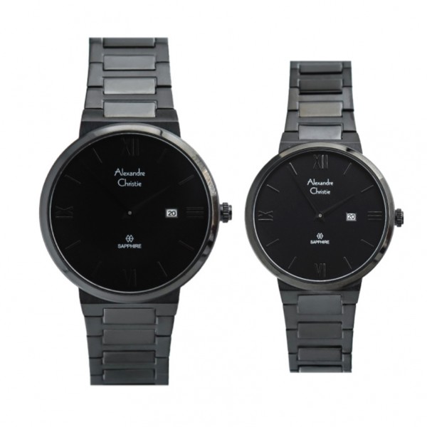 Alexandre Christie AC 8564 Full Black Sapphire Couple